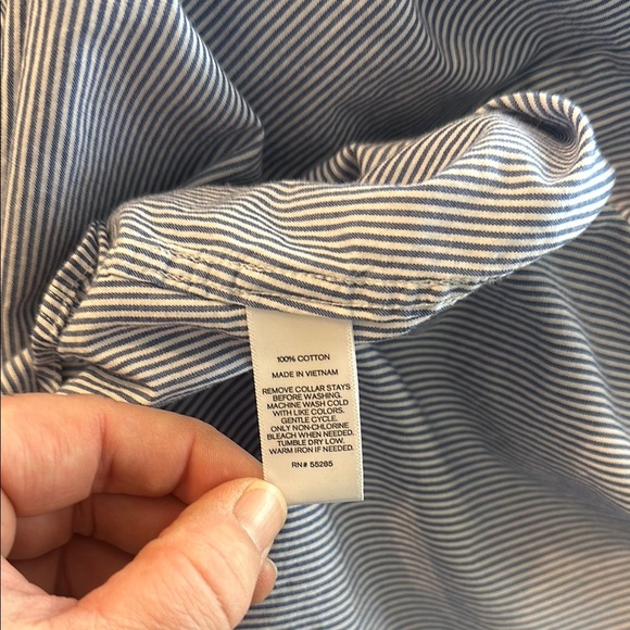 Express Blue Striped Shirt Small - Picture 5 of 5